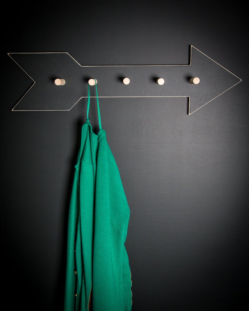 Coat Rack hanger Arrow birch wood // Functional decor for Etsy