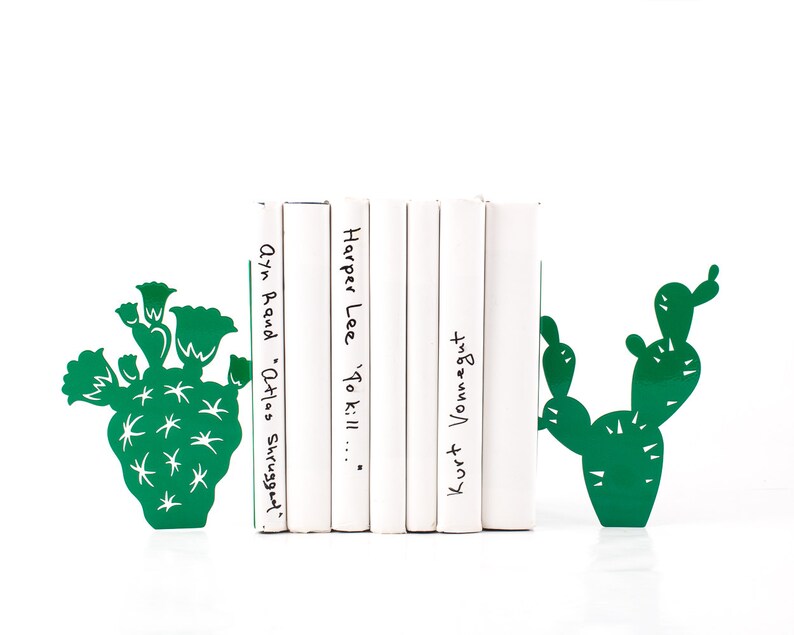 Cactus bookends - perfect idea for a cacti shelf to keep your succulent related literature in order. Great idea for a Cactus party favor. Designed and made in Ukraine by Atelier Article.