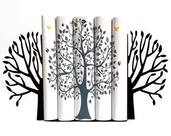 Tree of Life Bookends: Minimalist Metal Book Holder