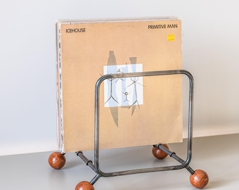 Vinyl Record Rack with Wooden Ball Feet – Record Holder Stand for LP Albums