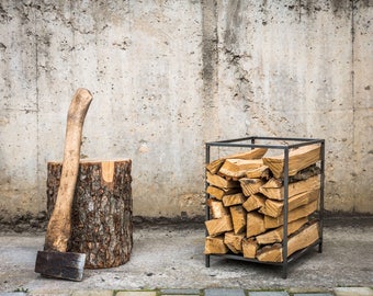 Compact Log Holder | Firewood Carrier | Storage Container for Indoors or Outdoors