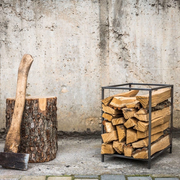 Compact Log Holder // Firewood Carrier // Storage Container for indoors or Outdoors