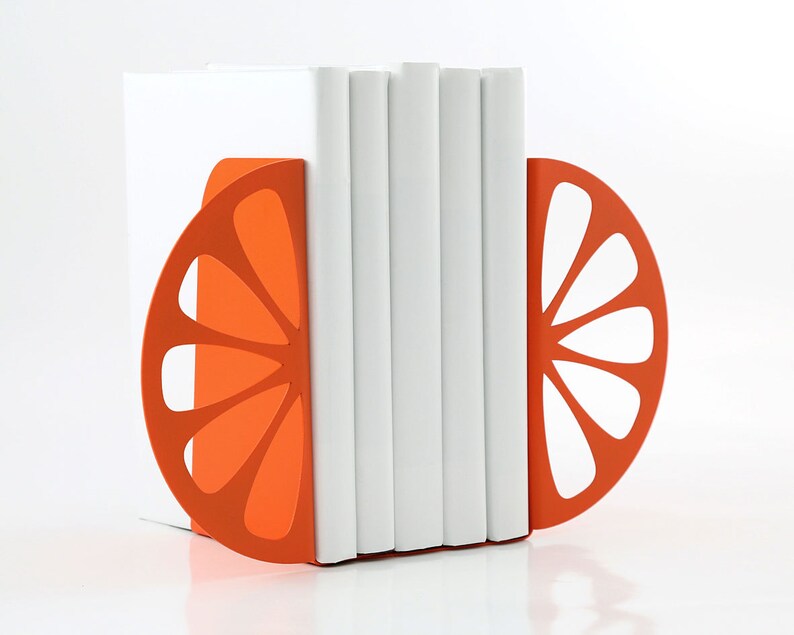 Metal Kitchen Bookends Orange // functional modern kitchen Etsy