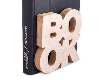 Zwei moderne und stilvolle Buchstütze -BookOne- Holz Ausgabe VERSAND KOSTENFREI