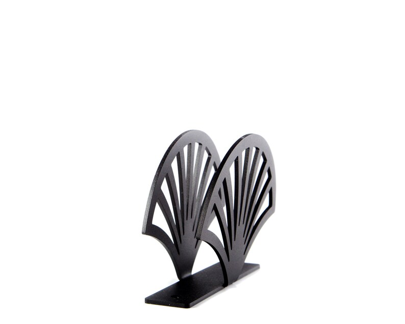 Unique Napkin Holder Fan // Velvety Black Metal Napkin Etsy