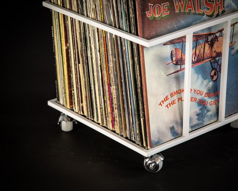 Vinyl Record Crate, LP Record Box, LP Album Compact Storage, Modern LP Record Container Holds From 70 to 100 LPs, Gift for Vinyl Lovers image 5