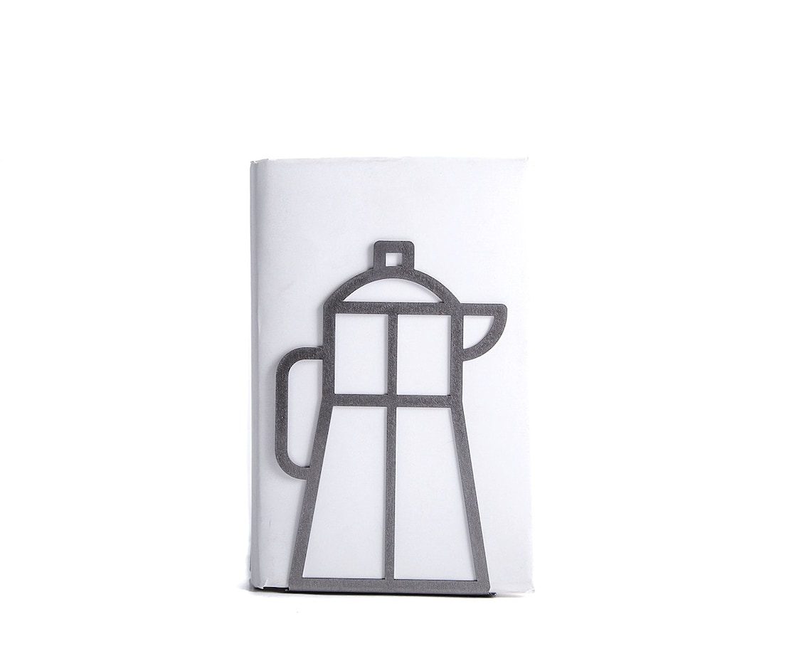A Metal Kitchen Bookend // Coffee Pot // Functional Decor for Etsy