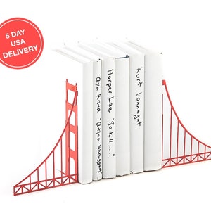 Metal Bookends, Golden Gate Bridge, Decor Gift for The San Franciscan, A San Francisco Housewarming Party