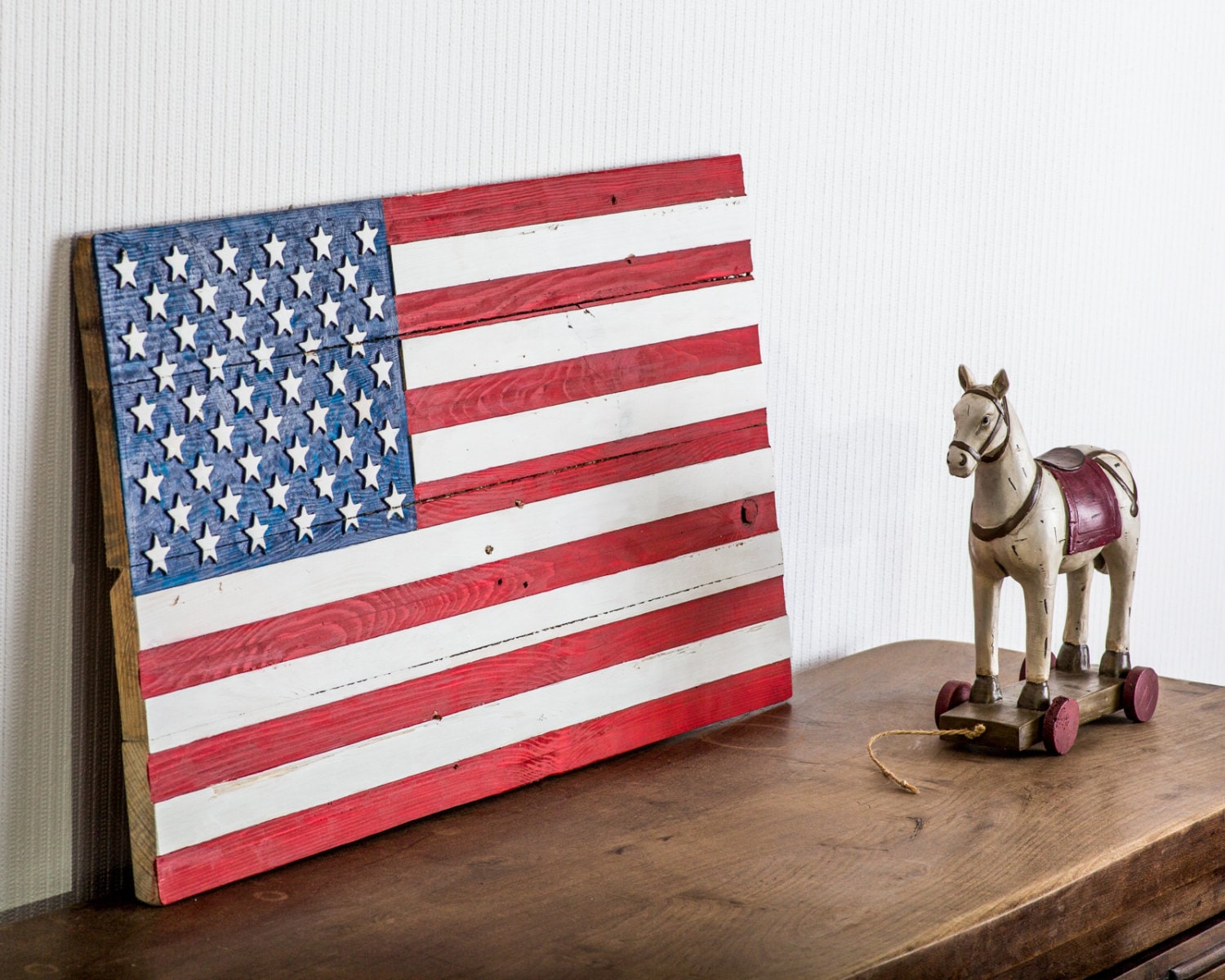 Wall Art USA Flag Wooden Carved Edition FREE SHIPPING Retro Etsy