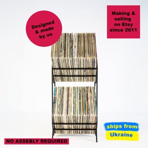 Hand welded compact Blue Vinyl record stand - Design Atelier Article