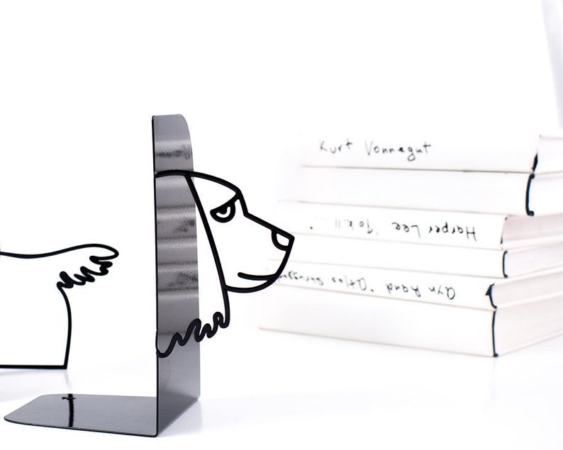 SALE 30% off Metal Bookends Cocker spaniel functional decor modern home // housewarming gift for book dog lover// FREE SHIPPING image 3