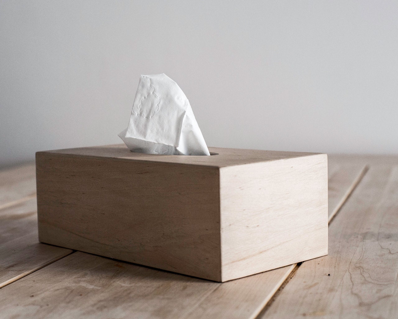 Wooden Simple Tissue Box Cover // Alder // MInimalist Rustic Etsy
