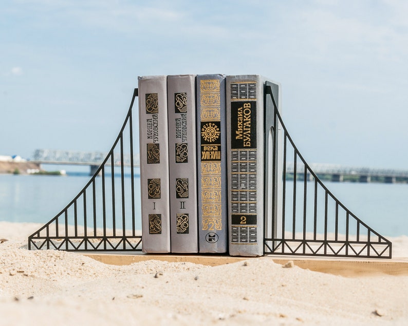 Metal Bookends // Verrazano Bridge // Cool Home Decor Gift for A NYC Housewarming Party image 2