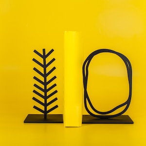 Heavy Metal Designer Bookends &quot;A Pond and A Tree.&quot; Gift for Architect.
