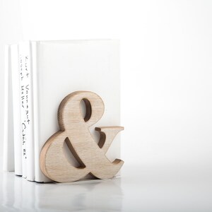 Wooden bookend Ampersand // Functional decor for modern home image 3