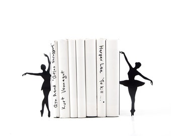 Metalen boekensteunen ballerina's//Allongée//ballet kinderkamer thema//moderne woondecoratie/cadeau voor een balletdanser