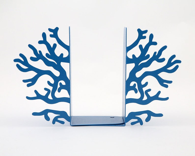 Metal Bookends Corals Blue modern home unique book holders // beach house must // nursery sea theme perfect // FREE WORLDWIDE SHIPPING image 5