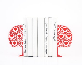 Decorative Metal Bookends - Danish heart tree- Scandinavia inspired functional decor // FREE WORLDWIDE SHIPPING // Danish nursery theme //