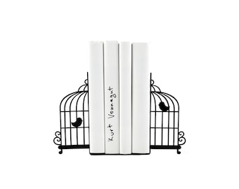 Sale 30% OFF Metal Bookends  -Birdcage- Unique book holders // christmas gift // children's room decor // FREE SHIPPING