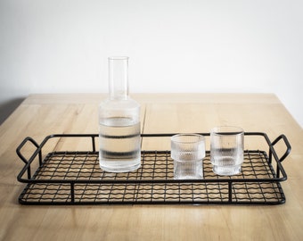 Minimalist Black Metal Serving Tray, Industrial style kitchen/bar accessory,