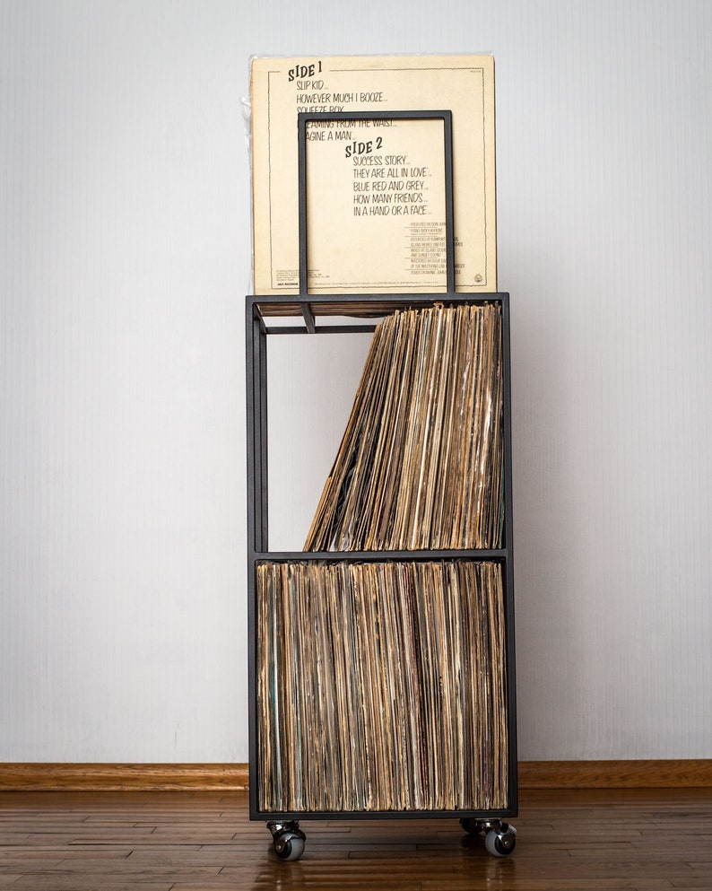 LP Storage Triple Deck Album Crate Cart // Container Holds up Etsy