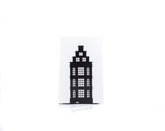 Metal Bookends "House in Amsterdam." | Black Architectural Shelf Decor.