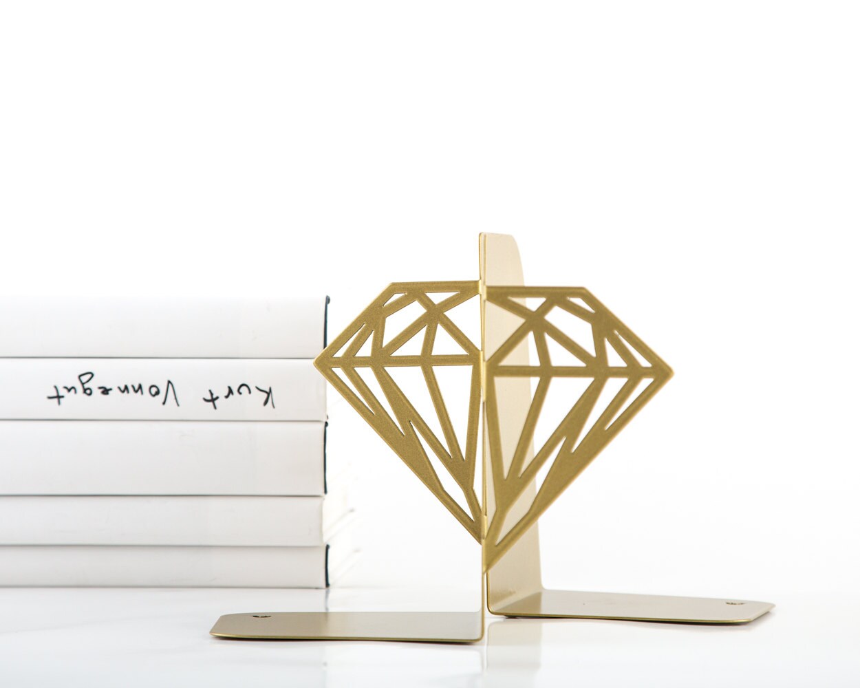 Metal bookends Diamonds Golden edition // modern home Etsy