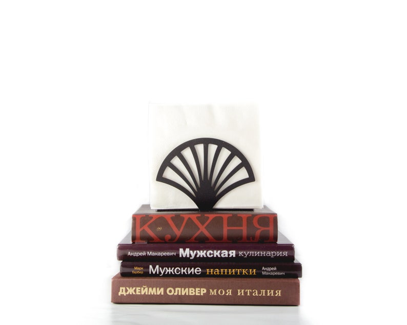 Unique Napkin Holder Fan // Velvety Black Metal Napkin Etsy