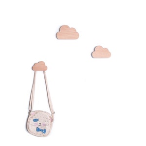 Verzorgingshaken Cloud: beukenhout kinderdecor, set van 3