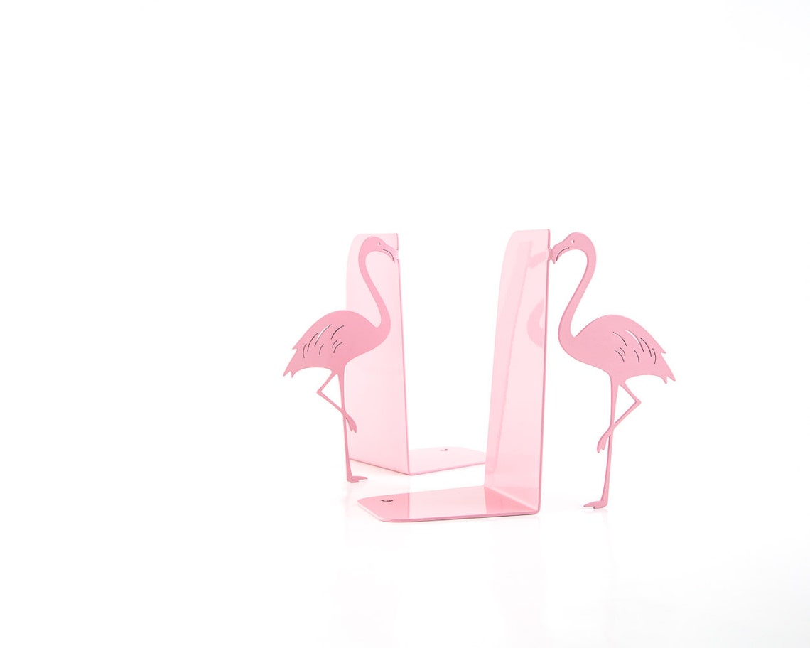 Metal Bookends Flamingos // Book Holders // Mod Decor Makes a Etsy