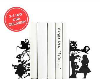 Bookends Alice in Wonderland // 3-5 day USA delivery