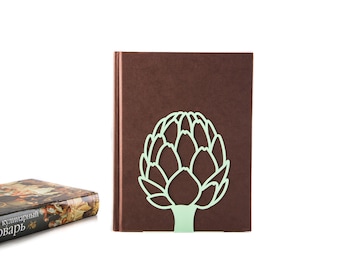 A pair of Metal Kitchen bookends // Artichoke // cookbook holders // FREE SHIPPING / housewarming gift