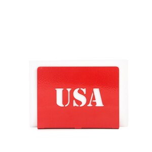 Metal Napkin Holder: Red USA Americana Kitchen Decor