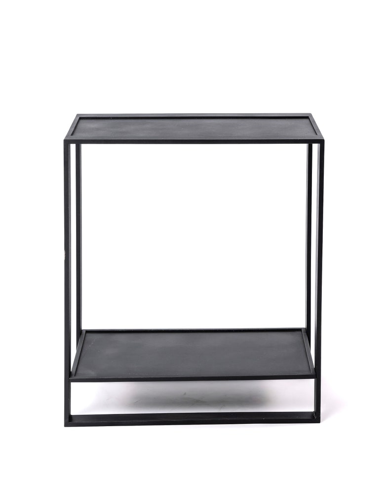 Black Metal Minimalist Style End Table for Sofa, Simple Modern Console, Clean Shape Side Coffee Hallway Table, Radiator Cover image 3