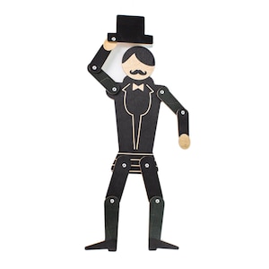 Wooden Marionette Doll Parisienne Monsieur