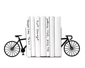 Unique Metal Bookends - My bike - shelf decor // functional modern home decor // housewarming gift / decorative book holders / FREE SHIPPING