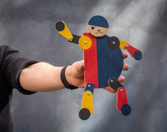 Wooden Marionette Doll Bauhaus Boy