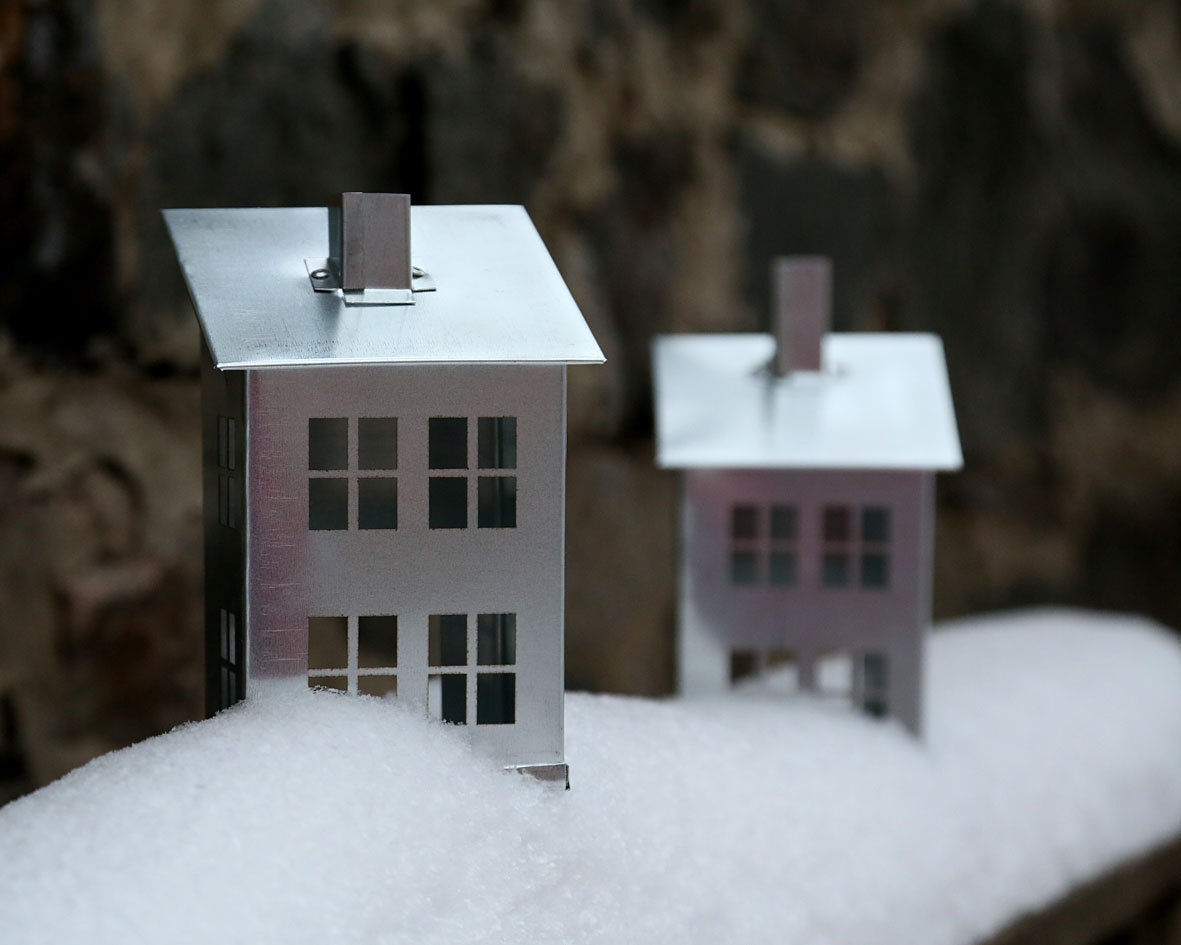 Lantern // Tin house candle holder // Unique nordic decor for Etsy