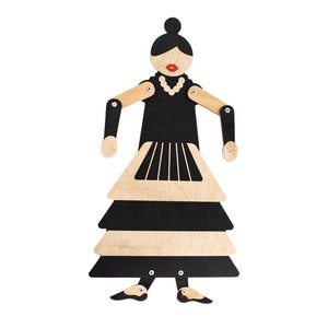 Wooden Marionette Doll Parisienne Madame