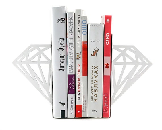 Unique Bookends - Diamonds - Geometry Shelf Decor.