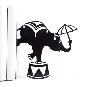 Black bookends Circus Elephants - Design Atelier Article on Etsy