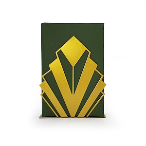 Modern Art Nouveau Bookends | Golden Shelf Decor.