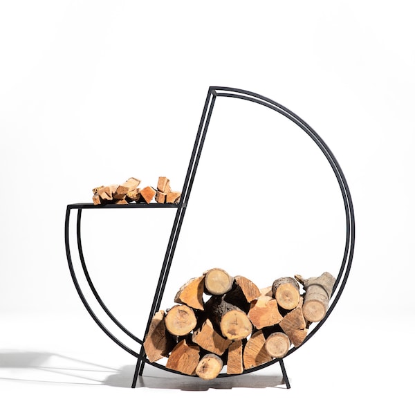 Premium Quality Hand Welded Log Holder, Minimalist Firewood Storage for Stylish Home,