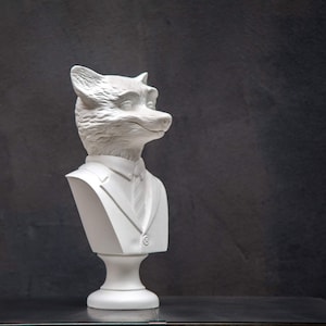 Bust of a Fox, Whimsical Trendy Home Decor, Housewarming Gift for Fox Fans, Mans Cave, Library Decor