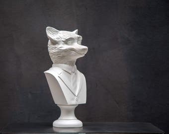 Bust of a Fox, Whimsical Trendy Home Decor, Housewarming Gift for Fox Fans, Mans Cave, Library Decor