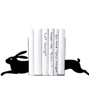 Metal Bookends - Hare on the run - Bookshelf decor / woodland nursery theme // housewarming / Christmas gift for book lover // Free Shipping