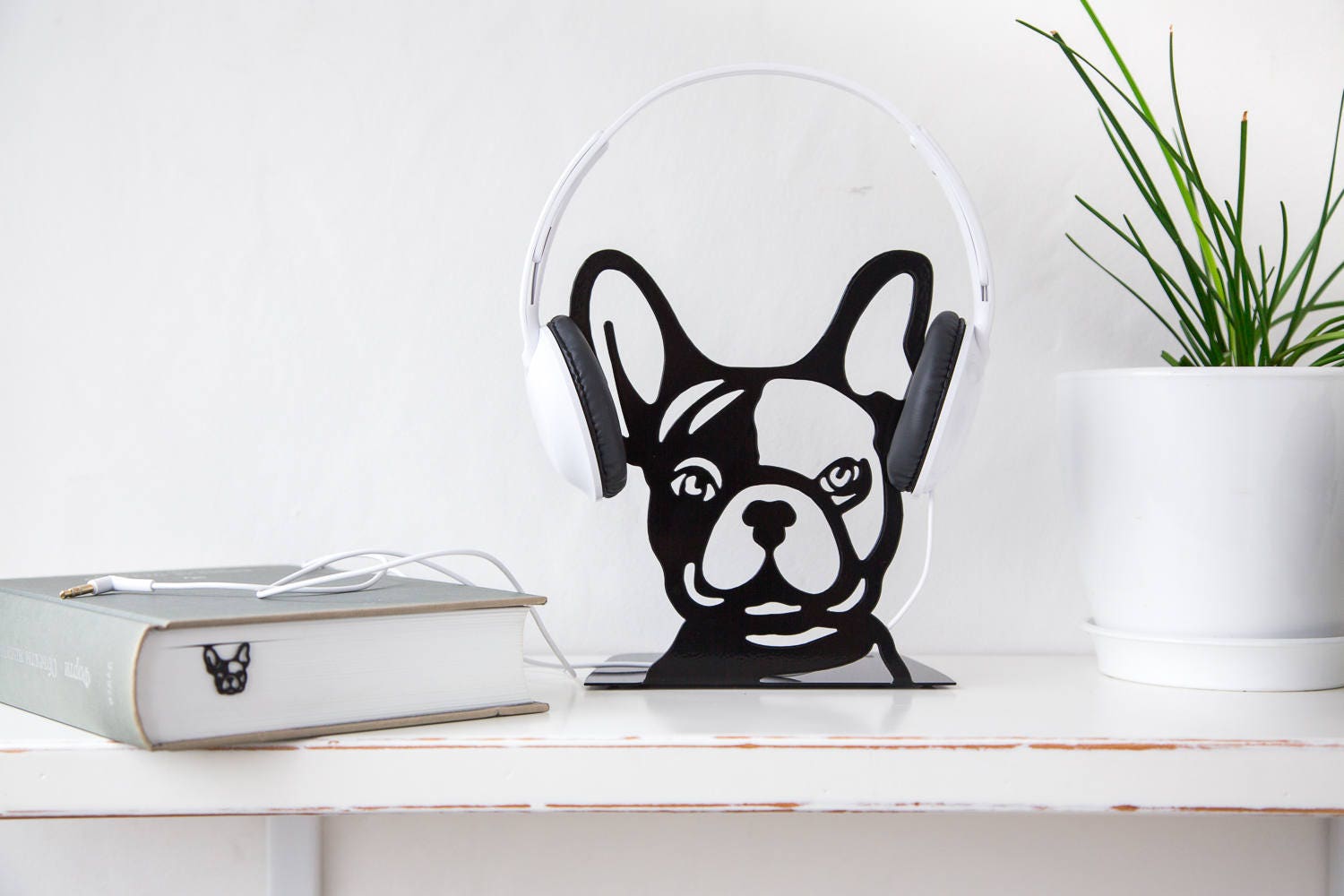 ブラックメタルブックエンドフレンチブルドッグ - Etsy 日本