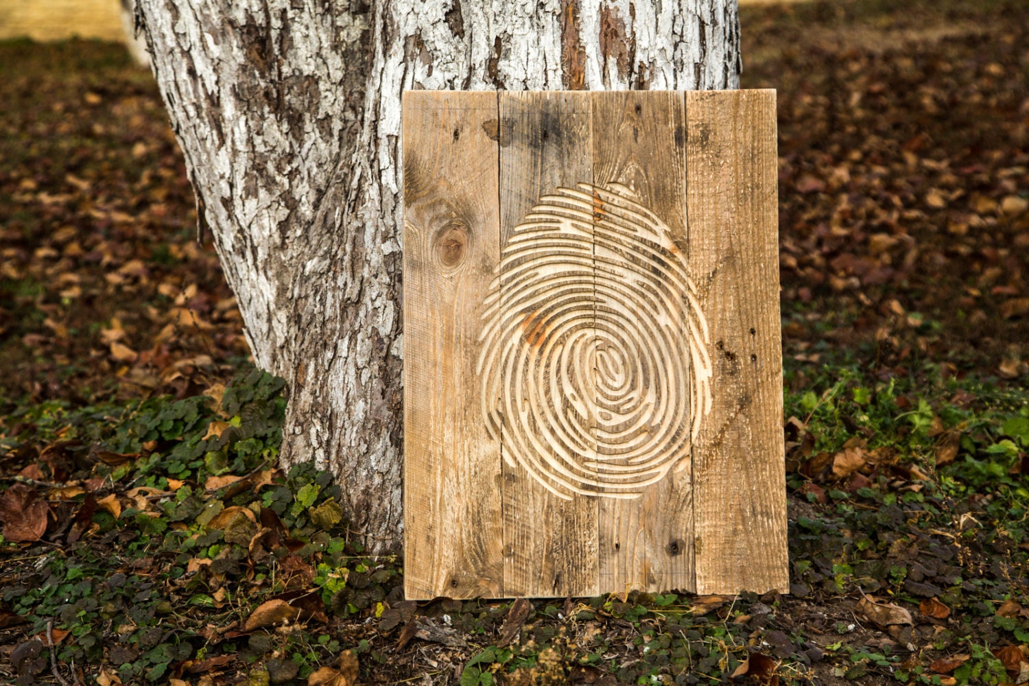 Fingerprint Wall Art // Carved Wooden Wall Hanging for a Etsy