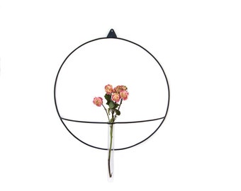 Aplique de jarrón de diseño minimalista a base de alambre de pared de metal