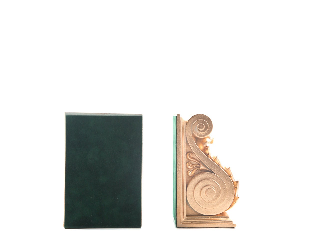 Plaster Bookends // Lucite Gold Plaster // Classical Acanthus Etsy